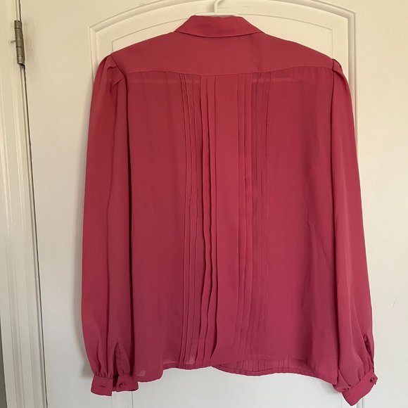 Pink pleated long-sleeved blouse - Picture 2 of 6